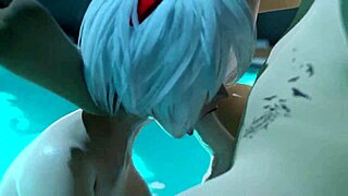 Watch this hot futanari sex by the pool.