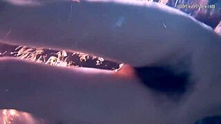 ivetta splashing around in the pool for fun