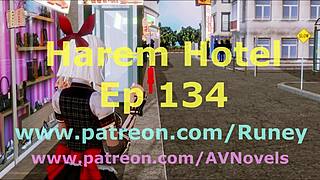 harem hotel game episode 134 unfolds in anime style