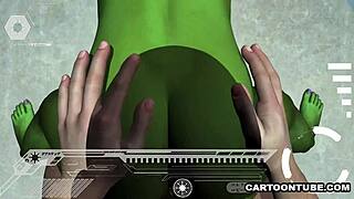 3D Alien Monster Fucks Her Tits And Pussy Hard From POV In Bizarre Anime Hentai