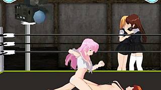 i watch juliette and sofia fight in the ring as princesses. their lesbian catfight turns intense.