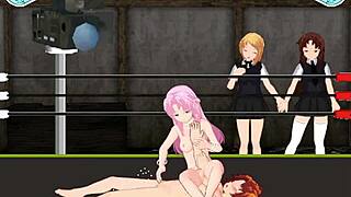 i watch juliette and sofia fight in the ring as princesses. their lesbian catfight turns intense.