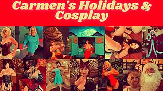 Granny's Christmas orgasms from missionary fucking and licking