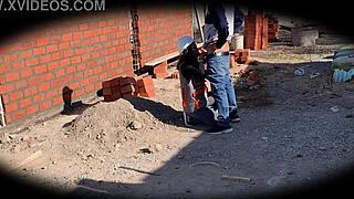 Security camera catches engineer Nataly at construction site