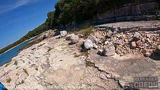 Hot Chick Naked Masturbating Wild on Public Beach!