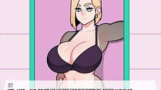 Android 18 blowjob parody fun
