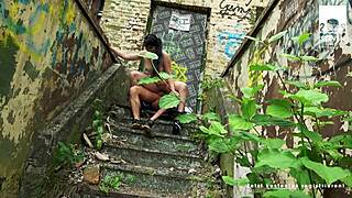 doreen’s pierced goth pussy smashed in public