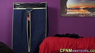 Candi Coxx, American DP slut, takes on two huge cocks.