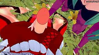 Morrigan, you hate it at first but then say 'fuck me full' in this Halloween special on sheer fantasy.