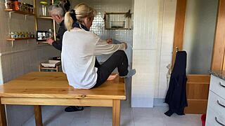 Ever seen a hot wife bang the neighbor right on the kitchen table?