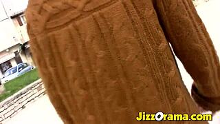 in jizzorama, the short haired teen gets anal casting and gets jizzed on by the interviewer