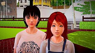 In my new family episode 307, characters with big tits engage in sexual activities