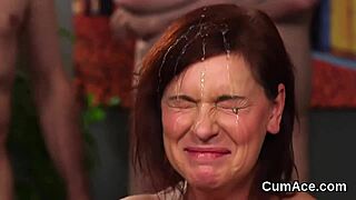 Unusual Centerfold Eats All The Jizm!