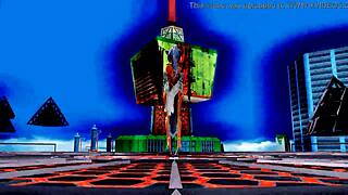 Beautiful anime girl dances half-naked