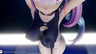 凑阿库娅夜空梅露MMD R18连接舞虚拟UP主