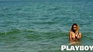 Blonde milf Cara Mell strips down, revealing her sexy curves in a steamy outdoor session.