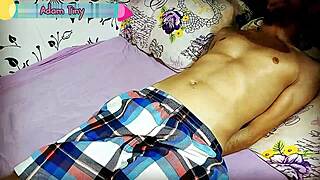 Cheating wife ties up husband’s friend for bedroom jerk-off