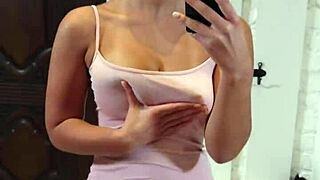 Holy cow, Mia Piper aka Hazel Grace strips and plays in the mirror!