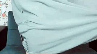 Sissy crossdresser's big ass and wet pussy in action