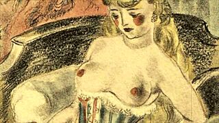 Vintage Erotic Drawings in Retro Cartoon Anime Hentai Style