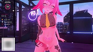 Bunny Vtuber Teases with Futanari Domination and Big Cock