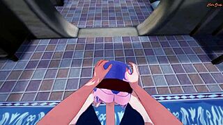 Sakura takes POV pounding doggystyle after swallowing cum in Naruto hentai