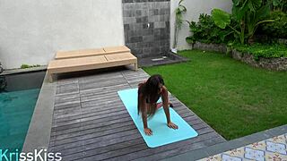 step sister gets slammed hard after yoga session