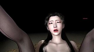 3D Cute Asian Cosplay Slut Sucks Massive Cock Hard