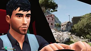 Mia Hayes drives Porsche in hentai fun