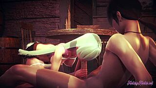 in seven deadly sins hentai, elizabeth liones receives blowjob and gets fucked intensely.