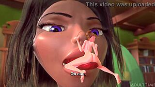 Tiny 18+ Trans Fucks Giant Busty Trans In 3d Cartoon.
