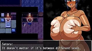 tanned girl natsuki gets pussy wet from exhibitionist peeing in hentai game episode 35