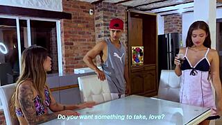 Muscle hunk has sex with his girlfriend's teen sister