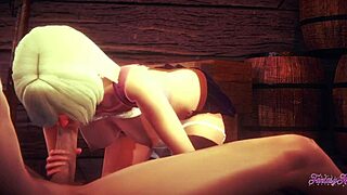 in seven deadly sins hentai, elizabeth liones receives blowjob and gets fucked intensely.