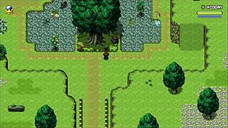 In Lost Lagoon harem hentai ep 5, sexy farmer exposes pussy outside with big tits.