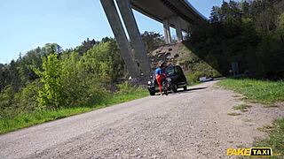 fake taxi sexy female cyclist is fucked by a big cock as compensation