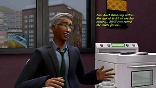 In Sims 4, the shemale orgy with milfs and big asses turns interracial