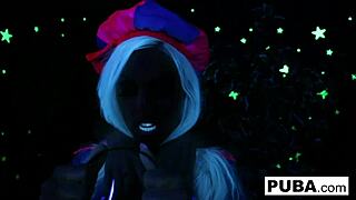 i watched two hot blondes share fucking on halloween with big tits and ass