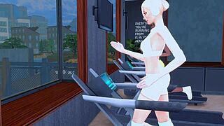 Lustful lesbian sluts get anal creampies and squirt in gym outfit during group sex