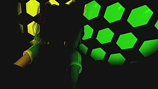 Brazilian college girl rides hard in club with tan lines.