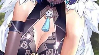 yo, check out yelan from genshin impact in wild hentai action!
