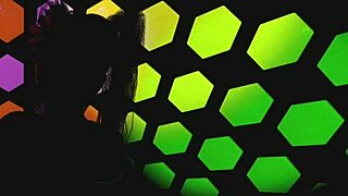 Brazilian college girl rides hard in club with tan lines.