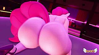 Pinkie pie gives detailed jerk off instructions with her big ass in hentai style.