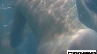 Narrative Lesbian swimming team enjoys retro garden play. Remastered classic shows perfect bodies.