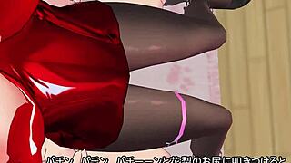 Watching her in a bunny girl costume, begging for more from behind