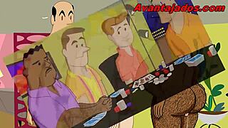 gay animated adventure in the card game with brazilian and european characters