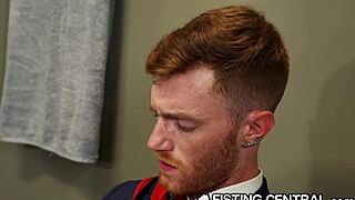 FistingCentral - Mature boss busts employee jerking in bathroom