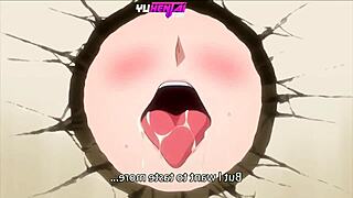 Intense Glory Hole Threesome with Stepsister in Hentai Cartoon