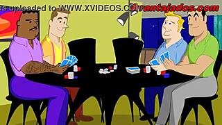 gay animated adventure in the card game with brazilian and european characters