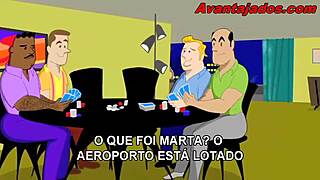 gay animated adventure in the card game with brazilian and european characters